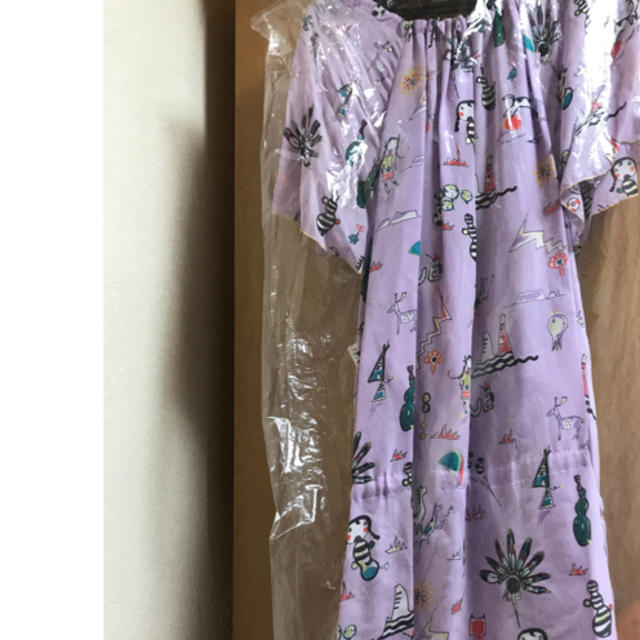 TSUMORI CHISATO(ツモリチサト)のツモリチサト 新品タグ付き シルク ソドナ ワンピース パープル 通販購入お値下 レディースのワンピース(ひざ丈ワンピース)の商品写真