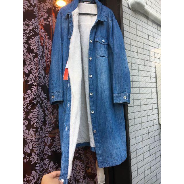 medetashi 様　2点★４Ｌ★ 裏ボアデニムコート・ボアスニーカー25ｃｍ レディースのジャケット/アウター(ロングコート)の商品写真