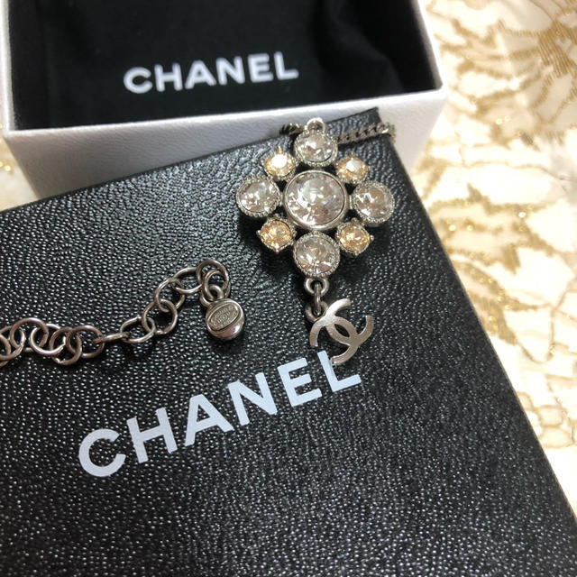 【美品】CHANEL ビジュー ネックレス ココマーク シルバー 正規品