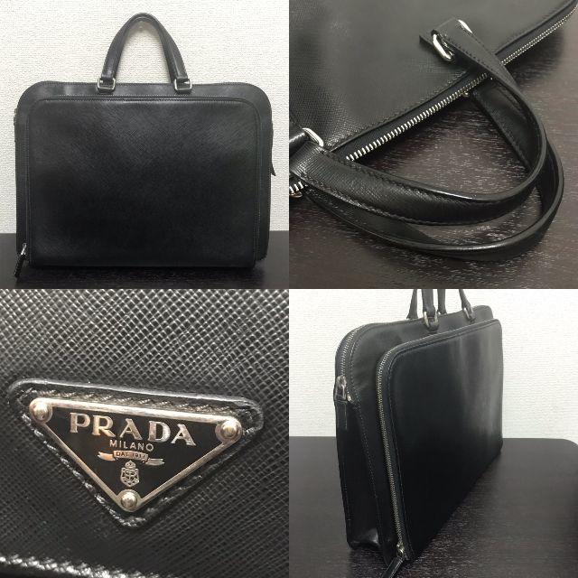 PRADA(プラダ)のプラダ　ビジネスバッグ　黒　サフィアーノ　レザー メンズのバッグ(ビジネスバッグ)の商品写真
