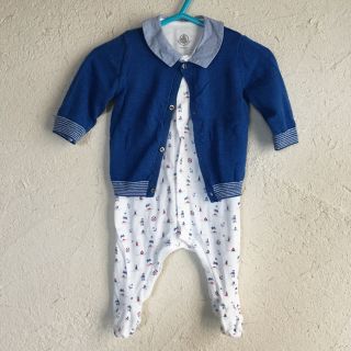 プチバトー(PETIT BATEAU)のプチバトー ロンパース  ５０ 出産準備(ロンパース)