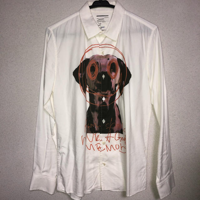 【人気】SHAREEF　シャリーフ　プリントシャツ　犬　個性的　DOG　17SSシャツ
