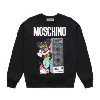 モスキーノ(MOSCHINO)の【L】H&M MOSCHINO TV アップリケスウェットシャツ ミッキーマウス(スウェット)