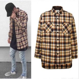 フィアオブゴッド(FEAR OF GOD)のdsrcv ESSENTIAL FLANNEL SHIRT M fog (シャツ)