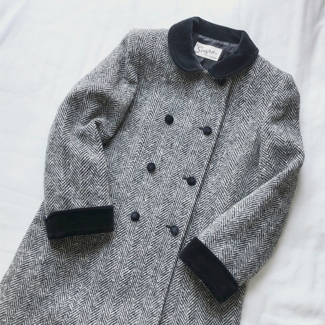 vintage tweed coatジャケット/アウター