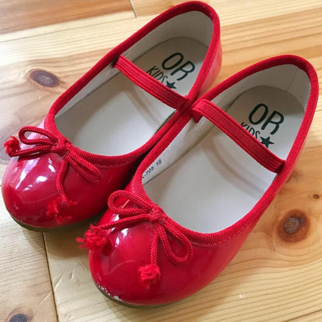ORiental TRaffic(オリエンタルトラフィック)のバレエシューズ オリエンタルトラフィック 15㎝ 赤 キッズ/ベビー/マタニティのキッズ靴/シューズ(15cm~)(フォーマルシューズ)の商品写真