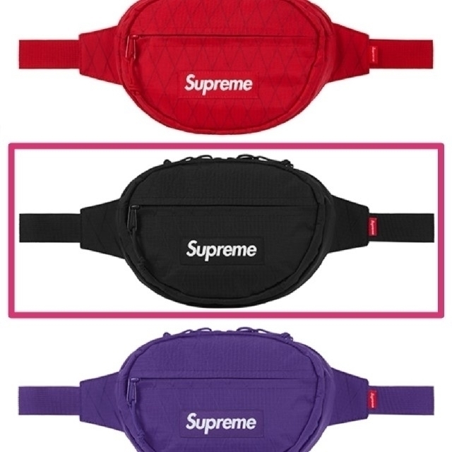 ウエストポーチブラック Supreme Waist Bag ウエストバッグ