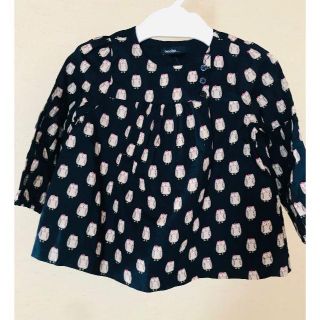 ベビーギャップ(babyGAP)の新品　baby GAP ブラウス　ふくろう柄　８０　12-18month(シャツ/カットソー)