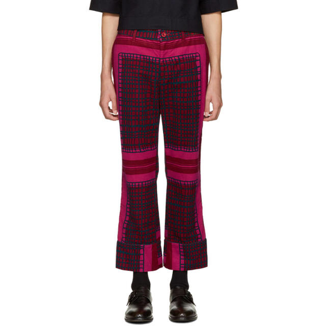SACAI 17aw Red Multiprint Trousers