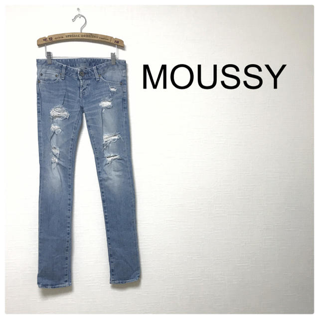 moussy(マウジー)の△60★美品★moussy クラッシュ デニム ダメージ レディースのパンツ(デニム/ジーンズ)の商品写真