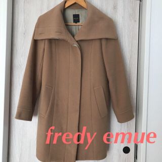 フレディアンドグロスター(FREDY & GLOSTER)の【美品】定価¥26,250★fredy emue ★BIG衿コクーンコート★36(ロングコート)