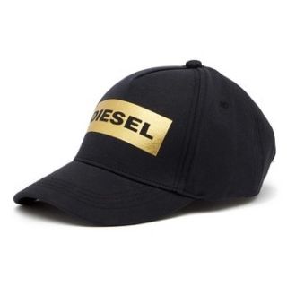 ディーゼル(DIESEL)の【新品】DIESEL ディーゼル キャップ 帽子 ブラック×ロゴゴールド(キャップ)