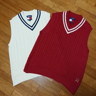 トミーヒルフィガー(TOMMY HILFIGER)のげんもさま専用トミーヒルフィガー ニットベスト men's Lサイズ 白    (ニット/セーター)