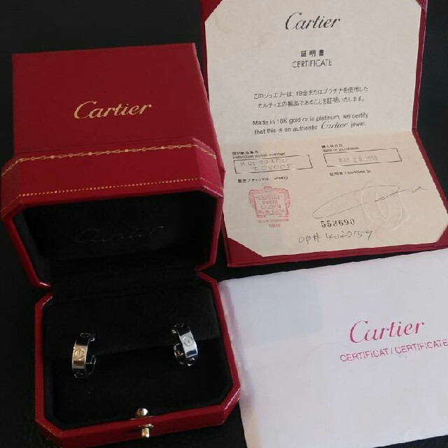 Cartier - cartier ラブピアス  ラブK18WG  美品❗最終値下げ❗