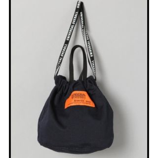 ジーナシス(JEANASIS)のJEANASIS×UNIVERSAL OVERALL 巾着BAG ネイビー(トートバッグ)