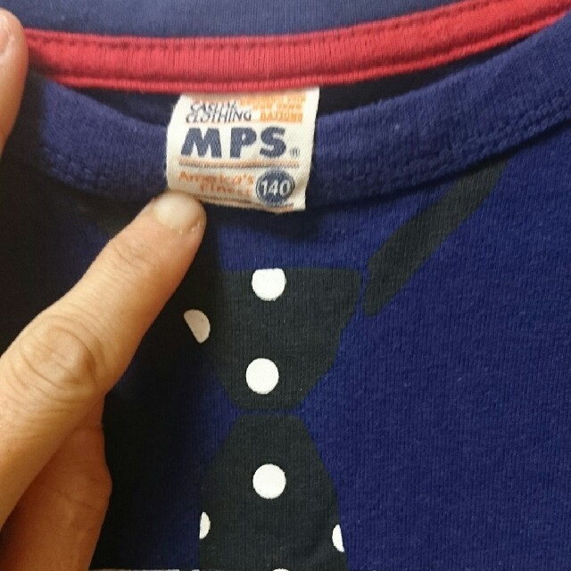 MPS(エムピーエス)のMPS Tｼｬﾂ　ｶｯﾄｿｰ　140 美品　青　ﾁｪｯｸ　ﾈｸﾀｲ キッズ/ベビー/マタニティのキッズ服男の子用(90cm~)(Tシャツ/カットソー)の商品写真