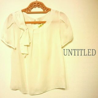 アンタイトル(UNTITLED)の美品＊リボンブラウス(シャツ/ブラウス(半袖/袖なし))