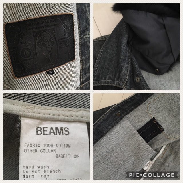 BEAMS(ビームス)のBEAMS  メンズ デニムジャケット ラビットファー付 M相当 メンズのジャケット/アウター(Gジャン/デニムジャケット)の商品写真