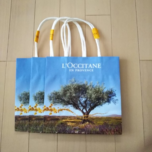 L'OCCITANE(ロクシタン)の【L'OCCITANE】手さげ袋 S×3枚 レディースのバッグ(ショップ袋)の商品写真