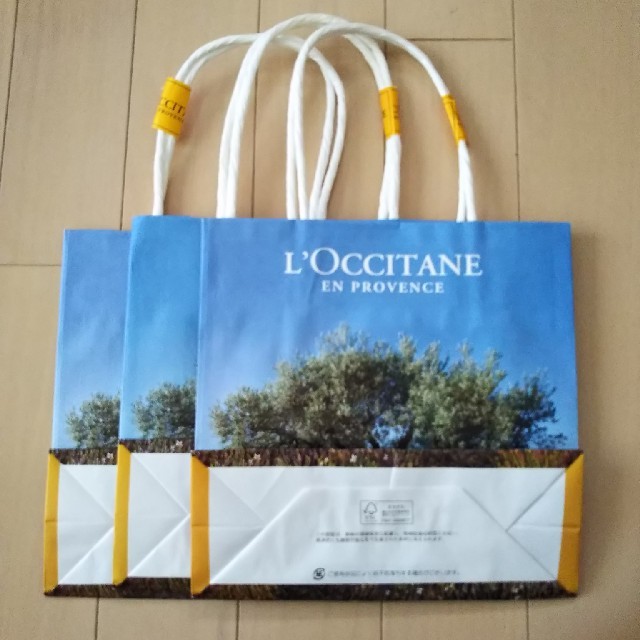 L'OCCITANE(ロクシタン)の【L'OCCITANE】手さげ袋 S×3枚 レディースのバッグ(ショップ袋)の商品写真