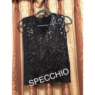 スペッチオ(SPECCHIO)のSPECCHIO スパンコール トップス カットソー 40(カットソー(半袖/袖なし))