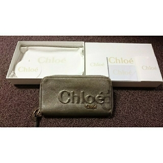 クロエ(Chloe)のChloeラウンドファスナー長財布 OLD SILVER シルバー(財布)