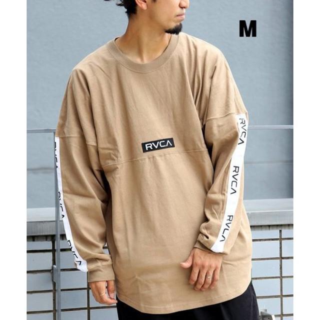 M ベージュ RVCA TAPE LOGO ロンTシャツ ルーカ