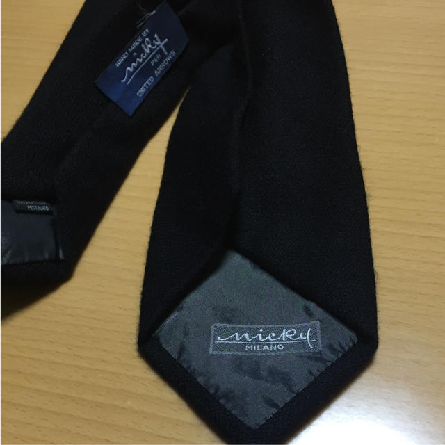 UNITED ARROWS(ユナイテッドアローズ)のユナイテッドアローカシミヤネクタイ ブラック メンズのファッション小物(ネクタイ)の商品写真