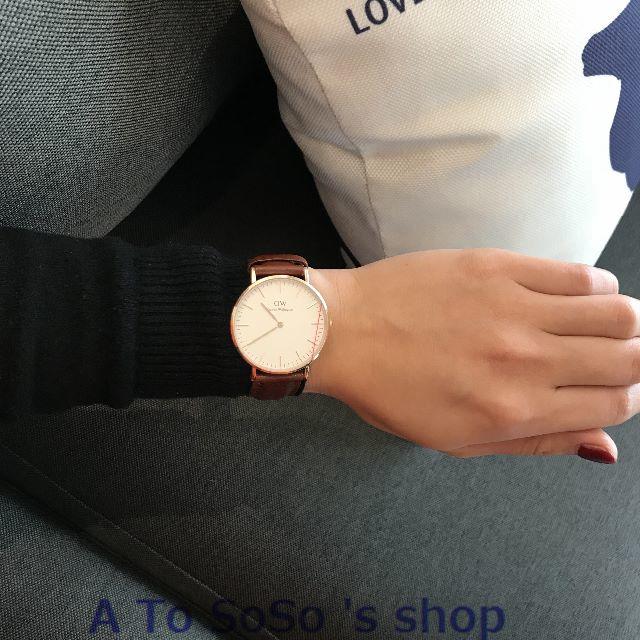 Daniel Wellington(ダニエルウェリントン)の期間限定お値下げ中☆DW　人気　40MM 　ブラウン　ローズゴールド メンズの時計(腕時計(アナログ))の商品写真