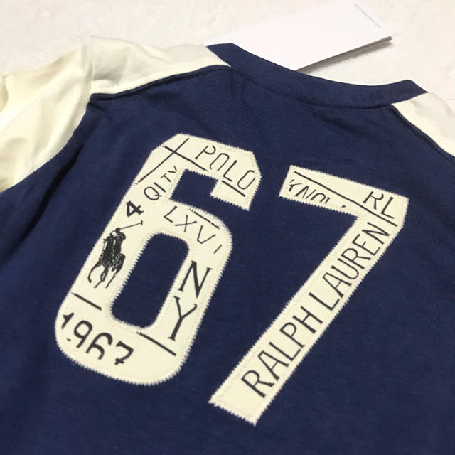 Ralph Lauren(ラルフローレン)の新品✨POLO×67 ロゴ ロングスリーブ Tシャツ 18M/85 キッズ/ベビー/マタニティのベビー服(~85cm)(Ｔシャツ)の商品写真