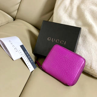 グッチ(Gucci)の美品 GUCCI グッチ♡コインケース 小銭入れ♡レザー♡紫 パープル(コインケース)