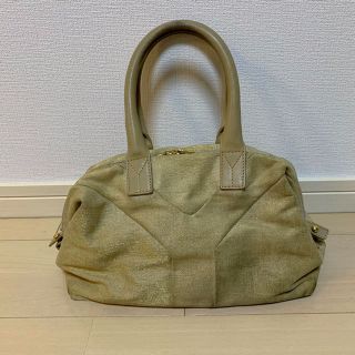 イヴ・サンローラン YSL イージーバッグ ベージュ ラメ