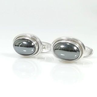 ジョージジェンセン(Georg Jensen)の美品 ジョージ ジェンセン シルバー ヘマタイト カフス NO36(カフリンクス)