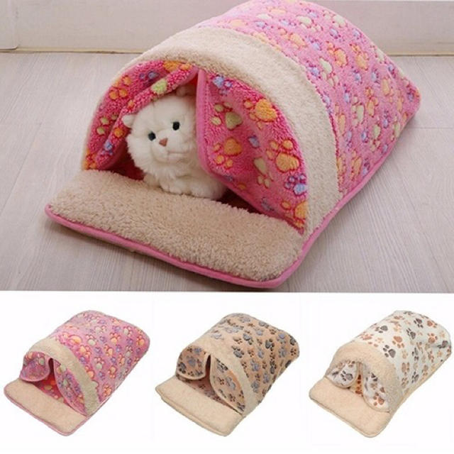 ペットハウス 犬 猫 ドーム型 トンネル型 ハウス 肉球 ベッド ベット