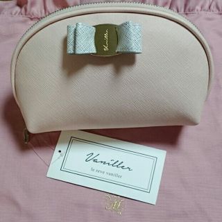 ル レーヴ ヴァニレ(le reve vaniller)のお値下げ再出品♡新品♡vaniller♡バイカラーリボンポーチ♡大♡(ポーチ)