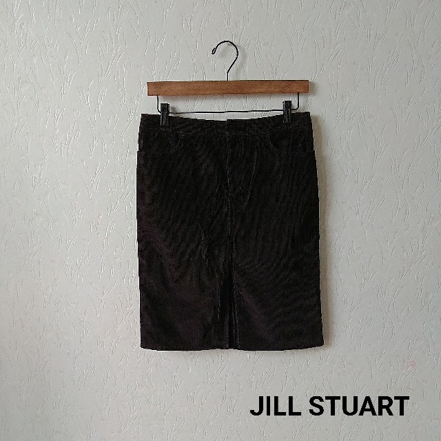 JILLSTUART(ジルスチュアート)のJILL STUART　コーデュロイスカート　ひざ丈　黒 レディースのスカート(ひざ丈スカート)の商品写真