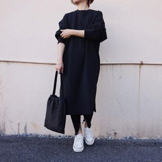 ハイク(HYKE)のじゅんぴ♡様専用です‼︎  HYKE LONG-SLV DRESS NAVY (ひざ丈ワンピース)