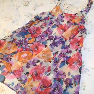 イング(INGNI)の花柄シフォンタンクトップ(タンクトップ)