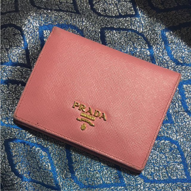 PRADA プラダ サフィアーノ 二つ折り コンパクト ウォレット ピンク gy