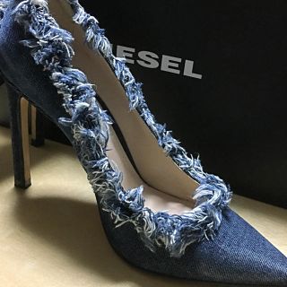 ディーゼル(DIESEL)のDIESEL デニムパンプス 美品 箱アリ(ハイヒール/パンプス)