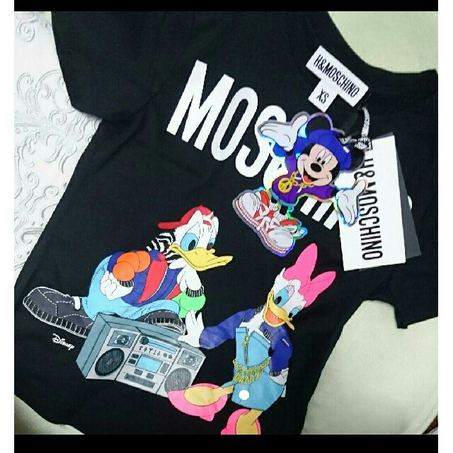 H&M(エイチアンドエム)のH&M×MOSCHINOドナルドデイジー柄Tシャツ*ディズニー*ストリート レディースのトップス(Tシャツ(半袖/袖なし))の商品写真