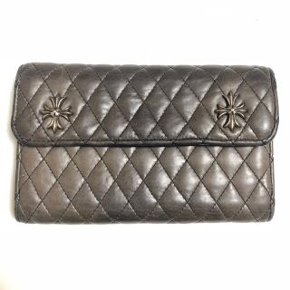 クロムハーツ(Chrome Hearts)の正規品 CHROME HEARTS キルティング ウェーブ 4 ウォレット(長財布)