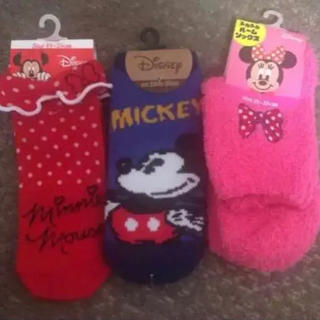 ディズニー(Disney)の新品★ミッキー＆ミニー靴下3足セット(ソックス)