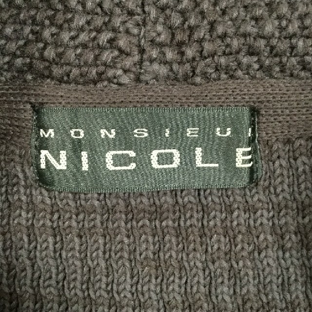 NICOLE(ニコル)のNICOLE ニコル カーディガン 厚手 ダークブラウン コットン メンズのトップス(カーディガン)の商品写真