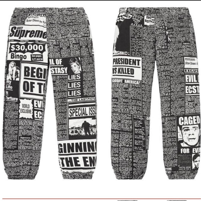 メンズsupreme newsprint skate pant Sサイズ