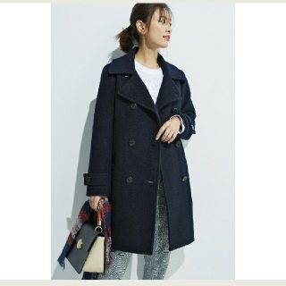 フェリシモ(FELISSIMO)のR2ton様専用 2点セット 新品 フェリシモ ウール Pコート ネイビー(ピーコート)