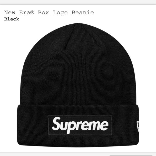 supreme  box logo beanie black NEW ERAニット帽/ビーニー