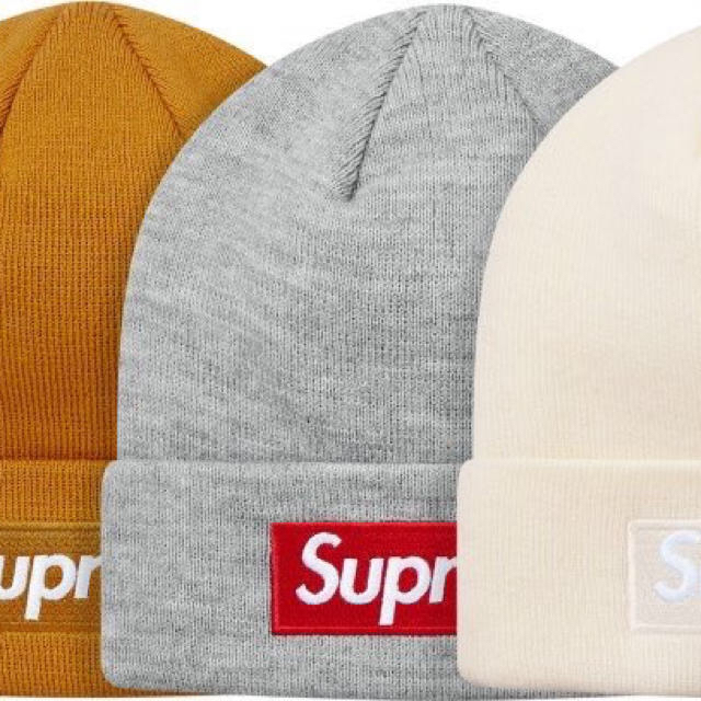 帽子supreme beanie グレー