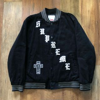 シュプリーム(Supreme)のOld English Corduroy Varsity Jacket M(スタジャン)