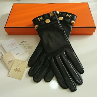 エルメス(Hermes)のkirakira様専用！ 未使用に近い！ エルメス グローブ 黒 サイズ7(手袋)